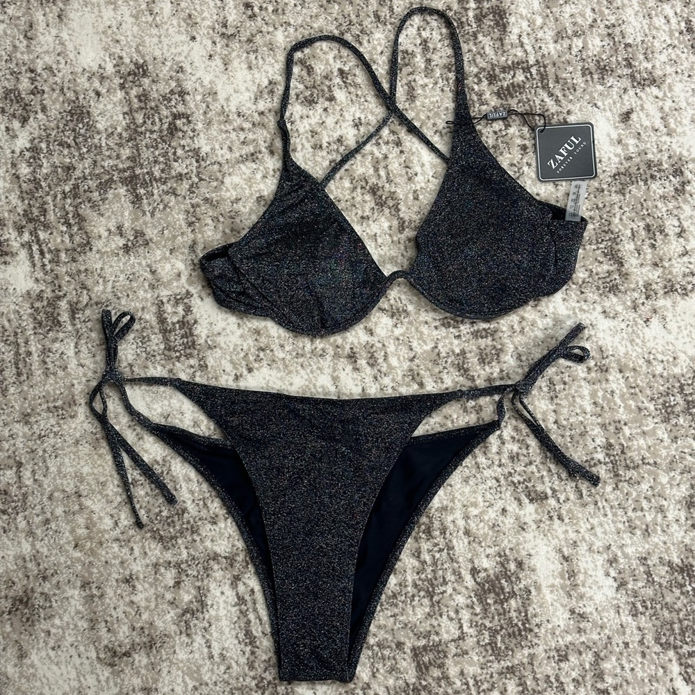Silver Sparkle Glitter Bikini